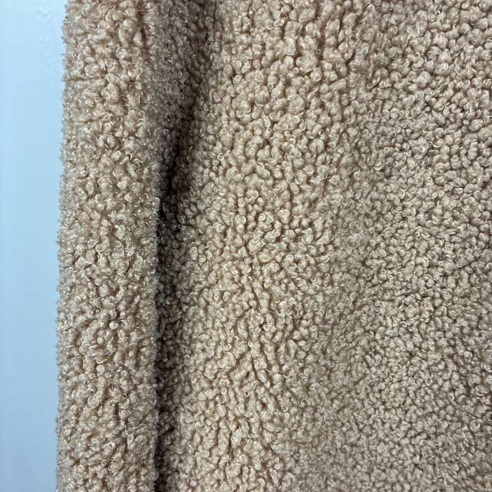 Sanctuary LA XL Women's Boucle Sherpa Jacket Camel Beige Snaps Pockets Classy - Picture 8 of 10
